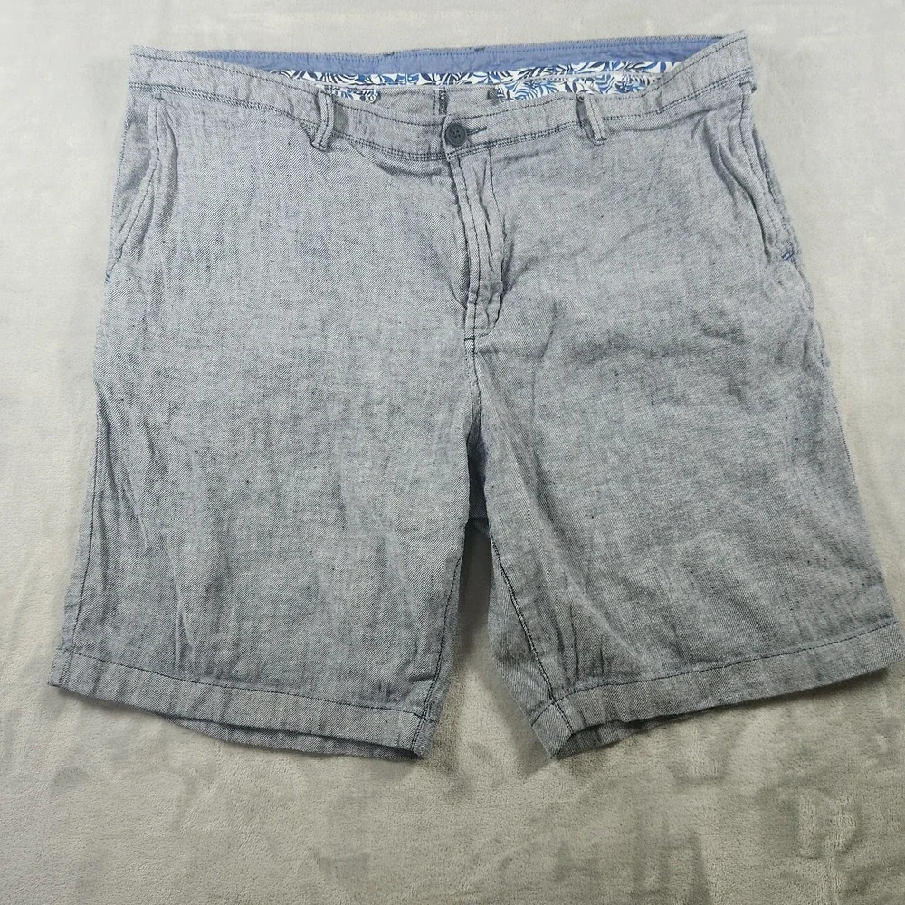 Tommy Bahama Men's Sz 42 Shorts Blue Pin Stripe‎ 100% Linen 10